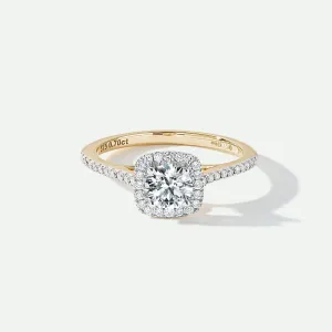 Cynthia | 9ct Yellow Gold 0.70ct tw Lab Grown Diamond Halo Ring