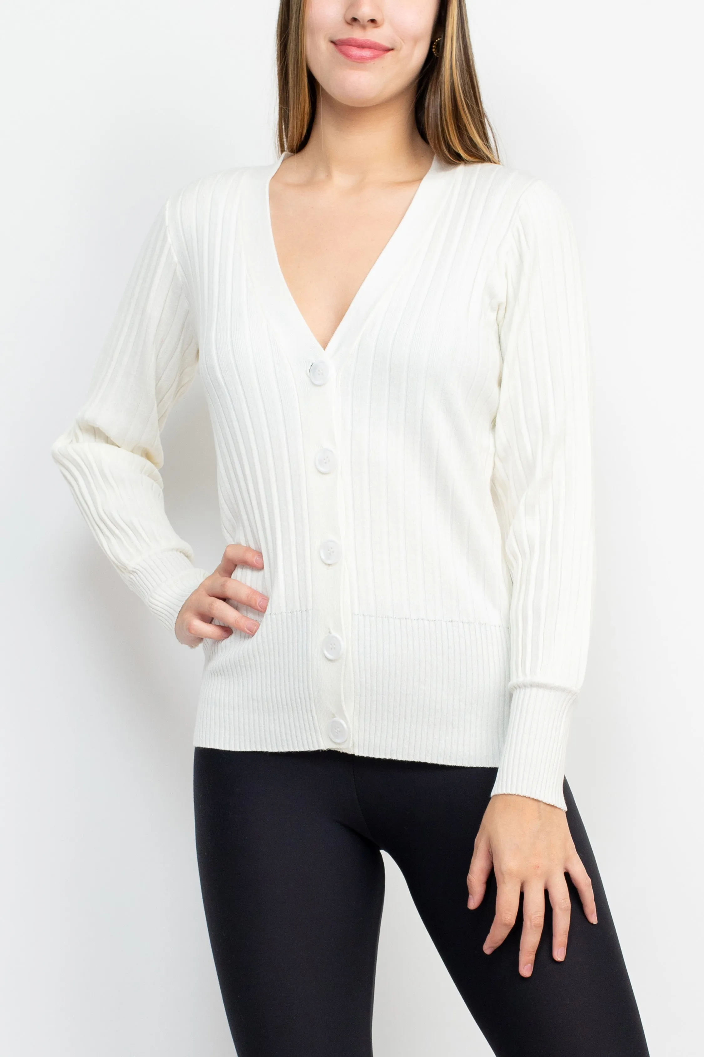 Cyrus V-Neck Button Down Long Sleeve Knit Cardigan