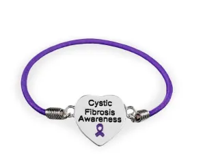 Cystic Fibrosis Awareness Heart Stretch Bracelets