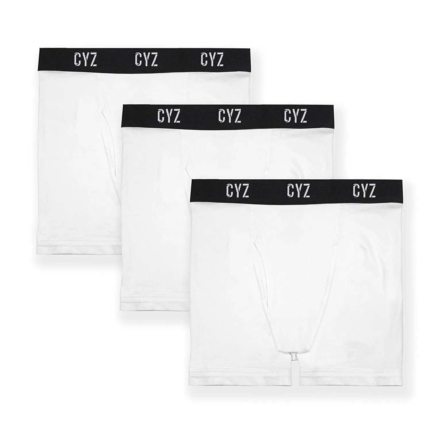 CYZ Men's 3-PK Cotton Stretch Boxer Briefs for Men Pack of 3