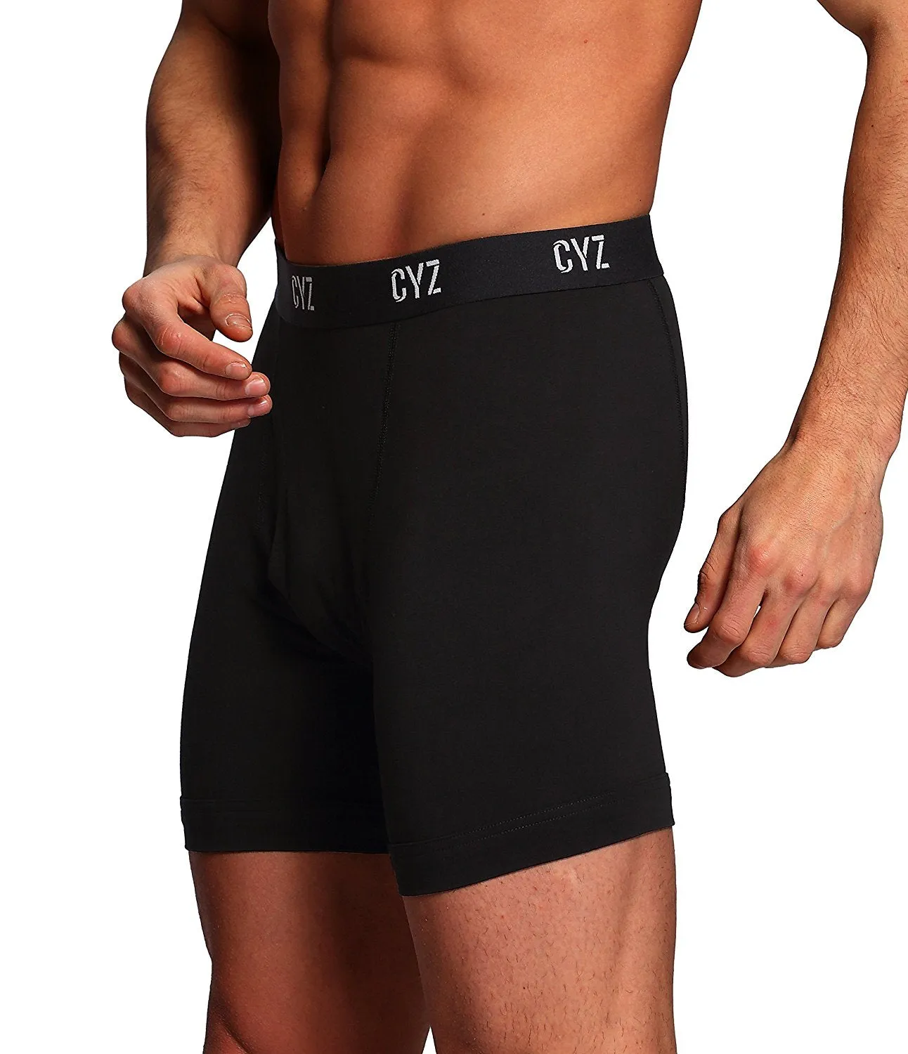 CYZ Men's 3-PK Cotton Stretch Boxer Briefs for Men Pack of 3