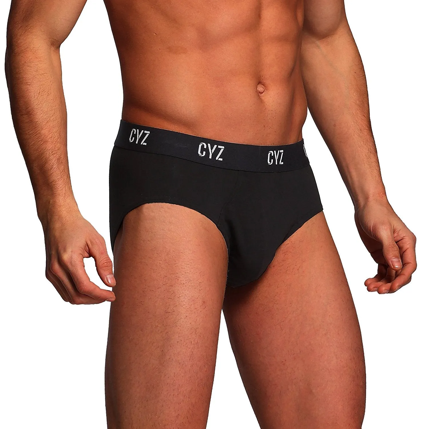 CYZ Men's 3-PK Cotton Stretch Hip Briefs for Men Pack of 3