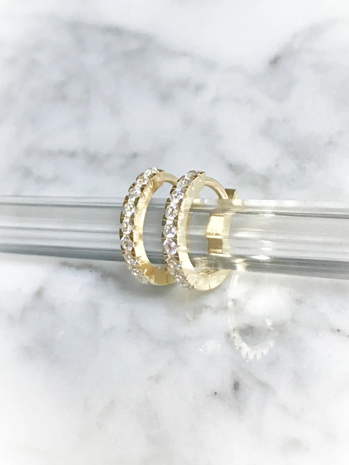 CZ Crystal Huggie Hoops