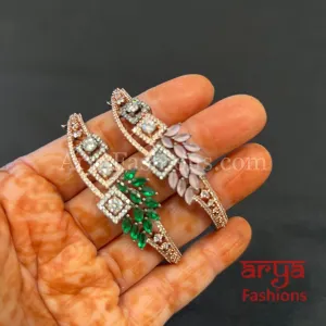 CZ Emerald Bracelet/ Indian Mint Green Cubic Zirconia Bracelet