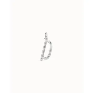 D Silver Metal Charm