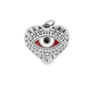 D1198  Red Heart Eye Pendant