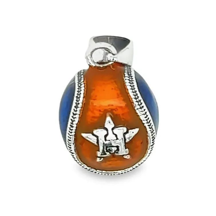 D1241 Orange And Blue Baseball Pendant