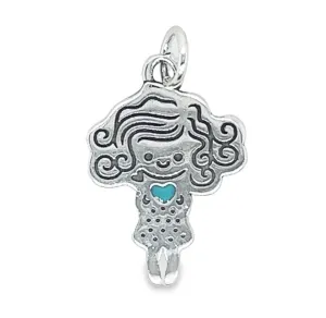 D1258 Light Blue Heart Girl Pendant