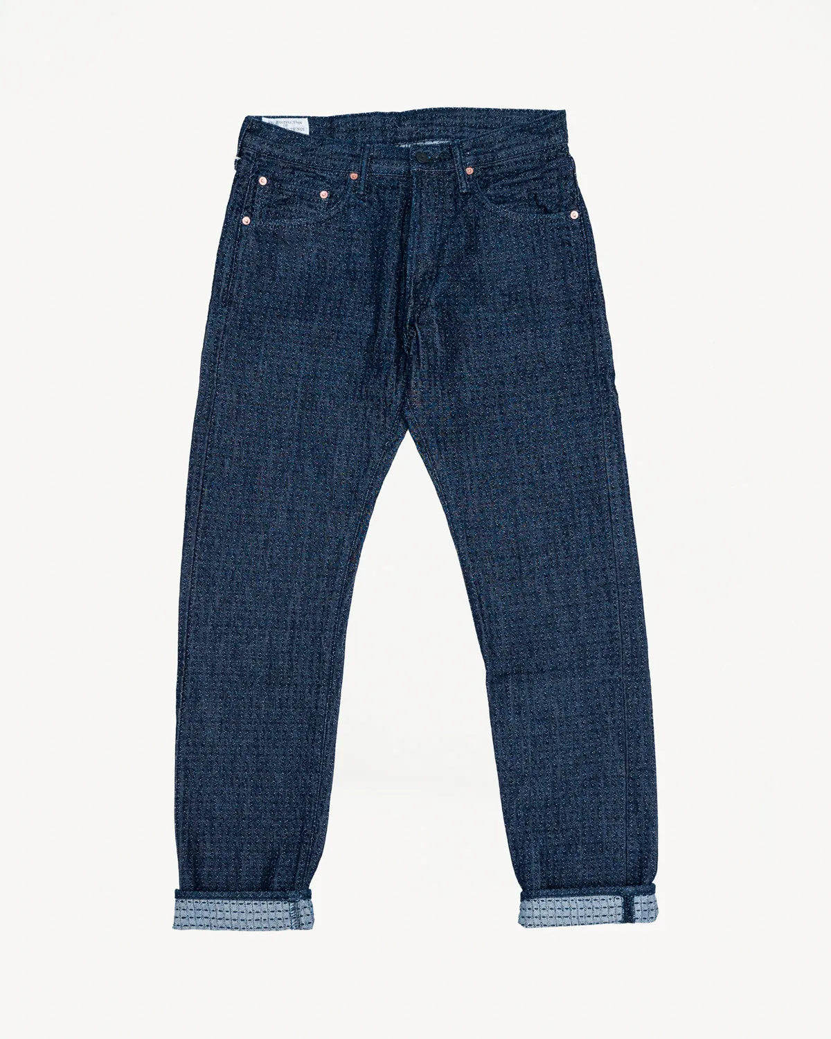 D1854S - 15.5oz Indigo O/W Sashiko Denim Jeans - Relaxed Taper