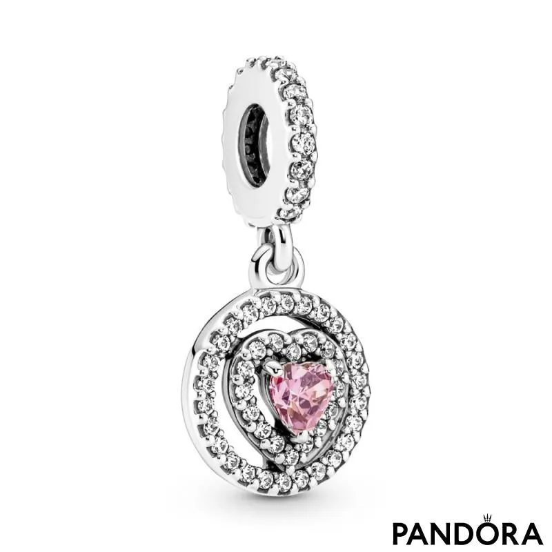 D1917 Pink Heart Charm Pendant