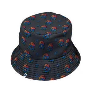 D20 Floral Hawaiian Gray Bucket Hat