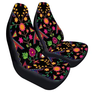 D50 Geometric Floral Spring Black Car Seat Covers