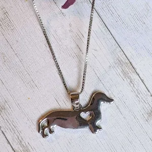 Dachshund Pendant charm necklace, 22 inch