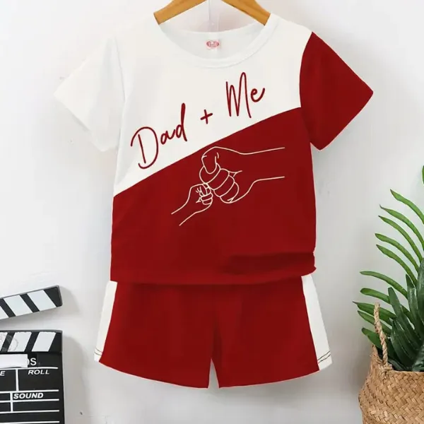 Daddy & Me Print T-Shirt & Shorts Set