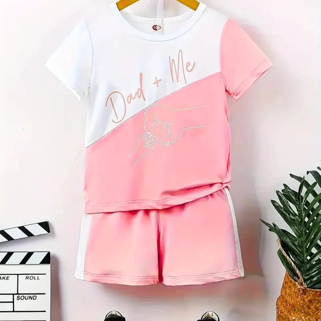 Daddy & Me Print T-Shirt & Shorts Set