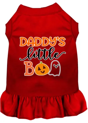 Daddy's Little Boo Screen Print Dog Dress Red Xl