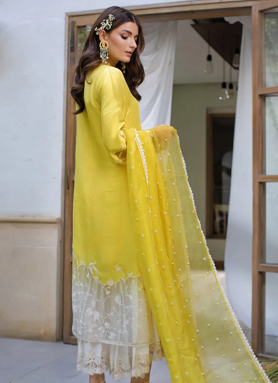 Daffodil Yellow Shirt With Dupatta