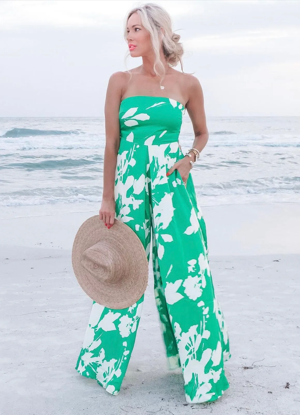 Dahlia Strapless Wide Leg Jumpsuit