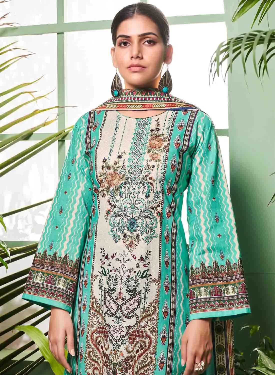 Daily Wear Pure Cotton Cambric Pakistani Print Unstitched Suit Material