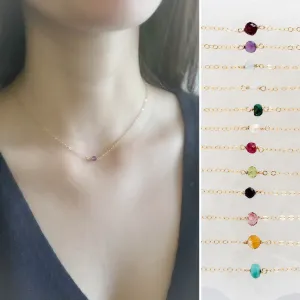 Dainty Birthstone Necklace