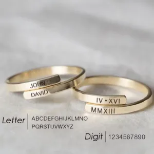 Dainty Personalized Name Initials Ring