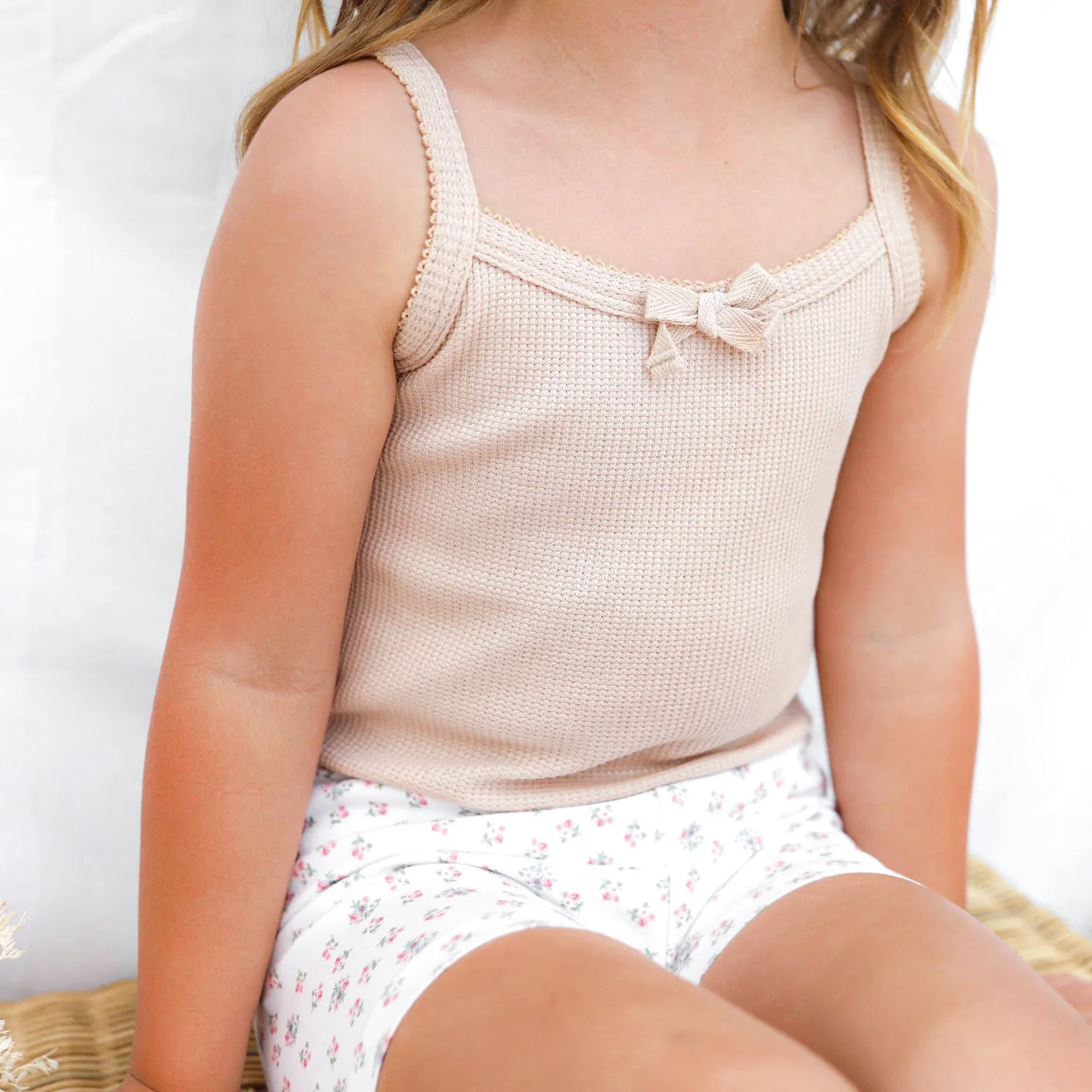 Dainty Waffle Singlet - Oatmeal