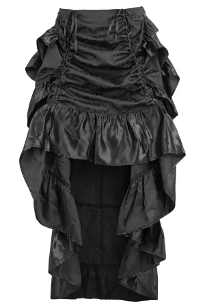 Daisy Corsets Black Brocade Adjustable High Low Bustle Skirt