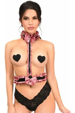 Daisy Corsets Kitten Collection Dusty Rose Velvet Single Strap Body Harness