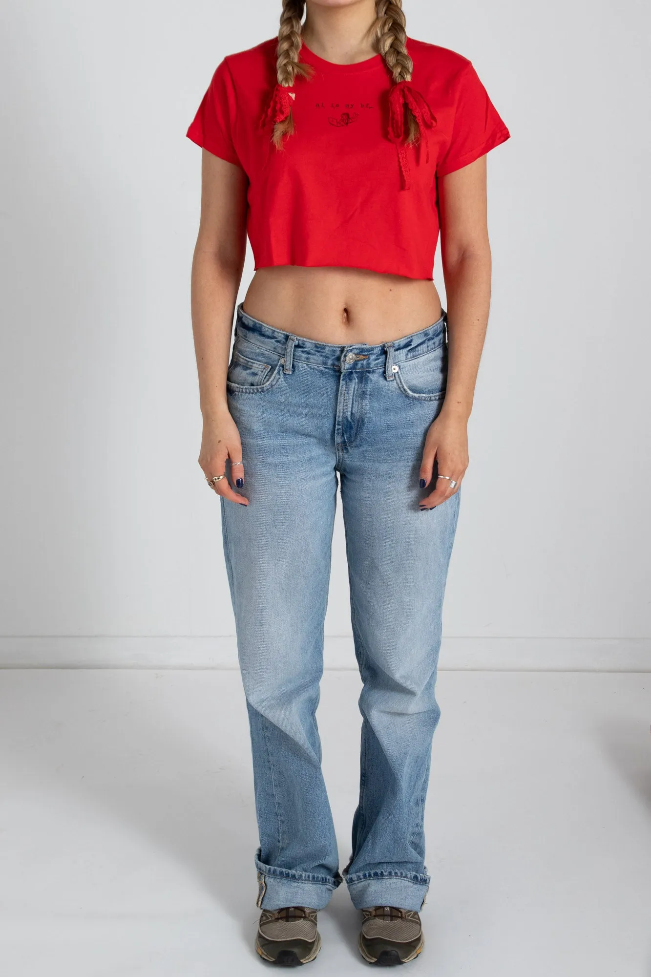 Daisy Street Ai Is My Bf Cropped Tee