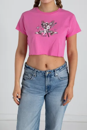 Daisy Street F*** Cupid Cropped Tee