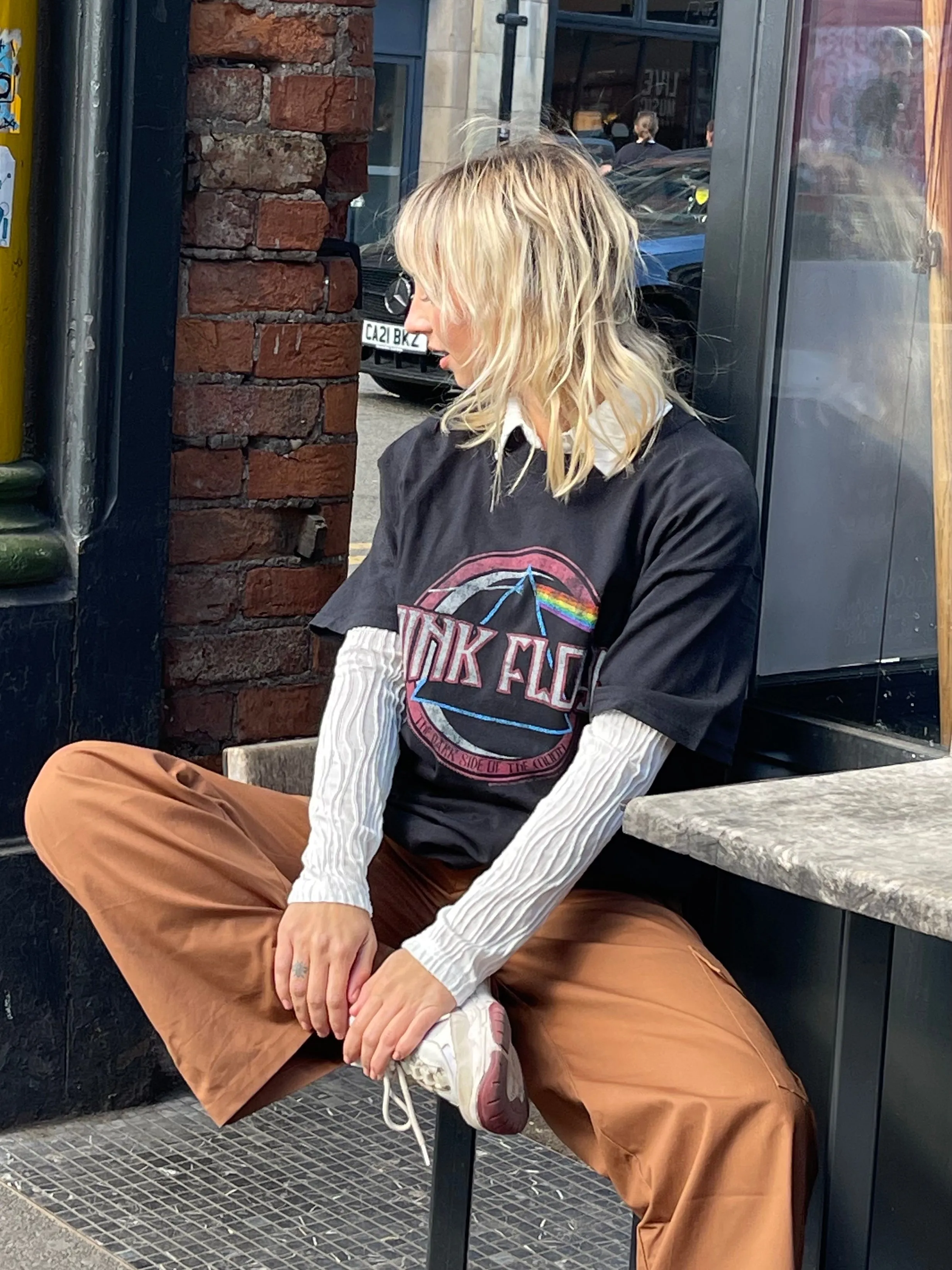 Daisy Street Relaxed T-Shirt with Pink Floyd Print