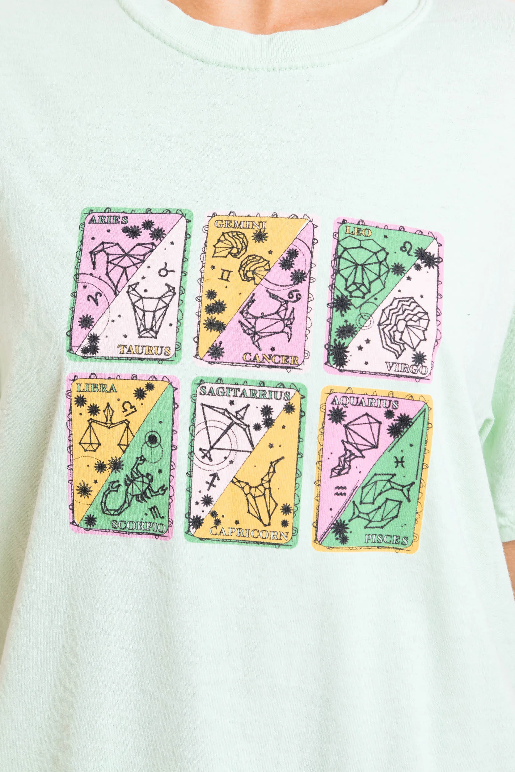 Daisy Street Tarot T-Shirt in Washed Pale Green