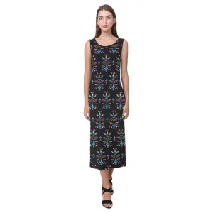 Dakota Damask Black Phaedra Sleeveless Open Fork Long Dress