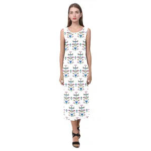 Dakota Damask White Phaedra Sleeveless Open Fork Long Dress