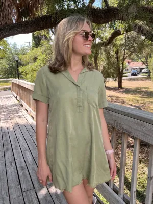 DAKOTA SHIRT DRESS IN GREEN