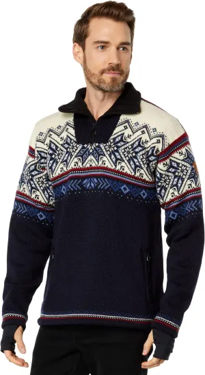 Dale of Norway Vail Waterproof Sweater, Midnight Navy/Red Rose/Off-White/Indigo/China Blue