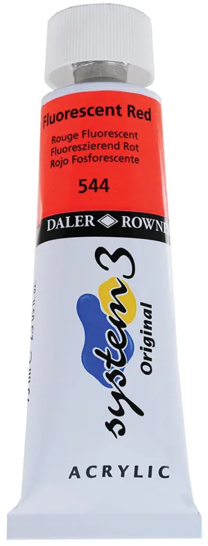 Daler Rowney Acrylic Colors System 3 FLUORESCENT RED - 150ml