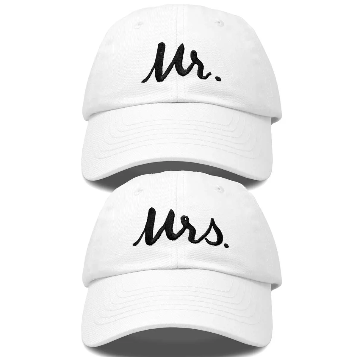 Dalix Mr. and Mrs. Baseball Cap Bride Groom Matching Hats Couples Set