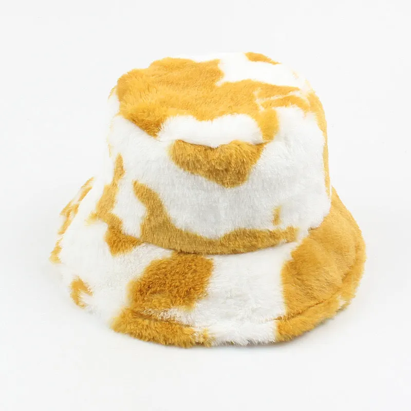 Dalmatian Faux Fur Plush Bucket Hat