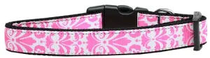 Damask Light Pink Nylon Cat Collar