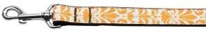 Damask Orange Nylon Dog Leash 3-8 Inch Wide 6ft Long