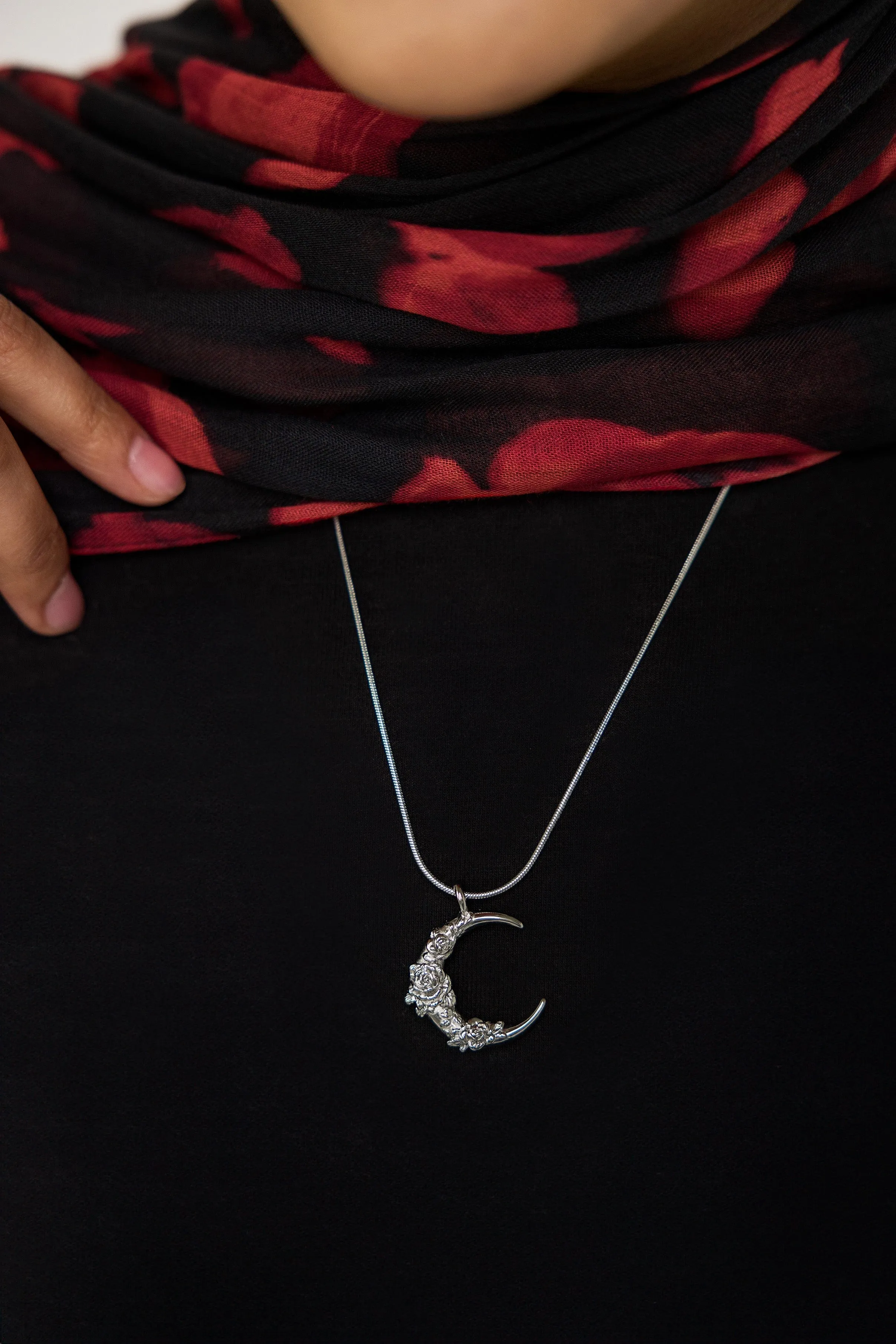 Damask Rose Crescent Necklace | VELA x Nominal