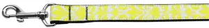 Damask Yellow Nylon Dog Leash 5-8 Inch Wide 4ft Long