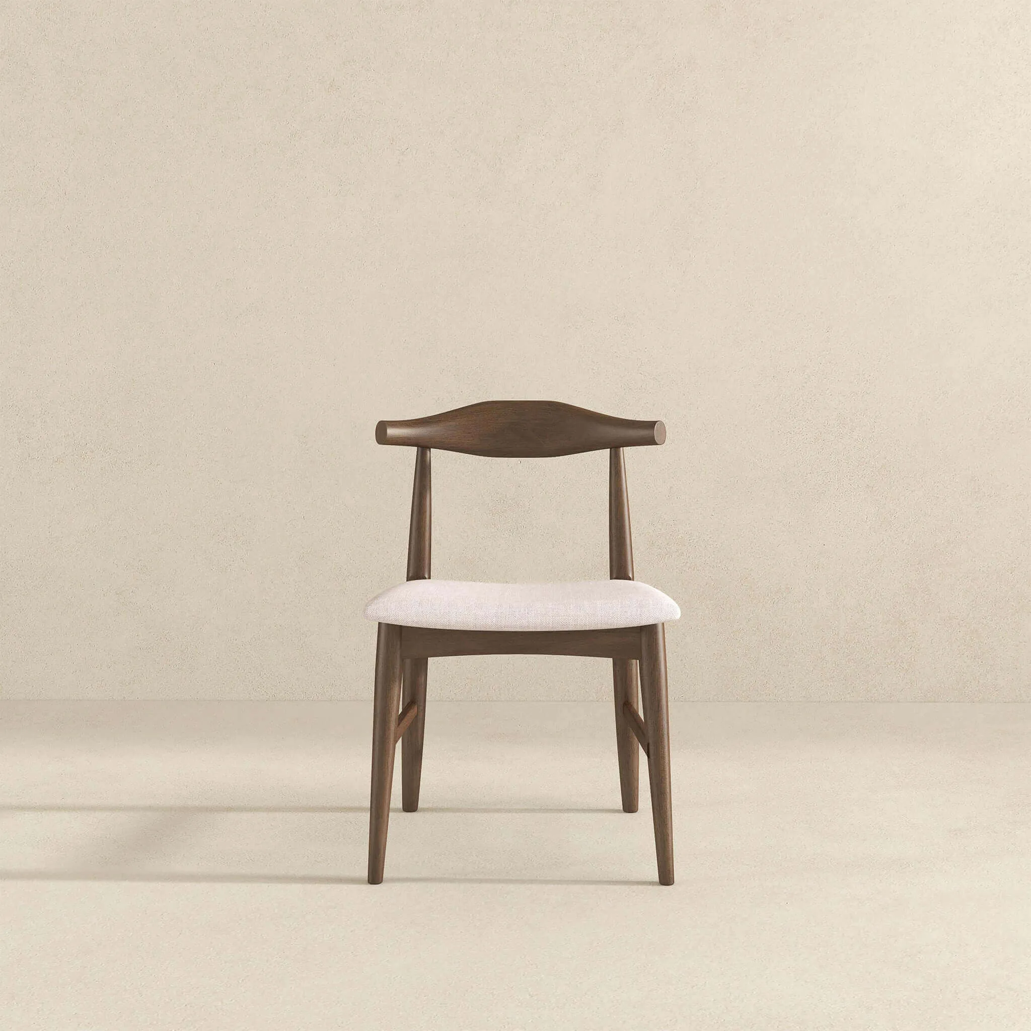 Damian  Solid Wood Beige Dining Chair