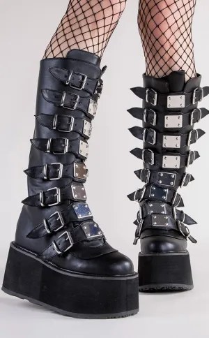 DAMNED-318 Black Vegan Leather Boots