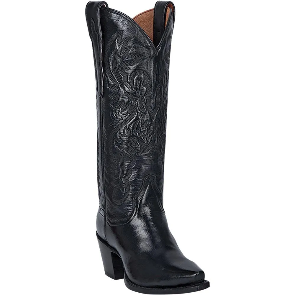 Dan Post Black Maria 13" Tall Fashion Snip Toe Western Boots for Women