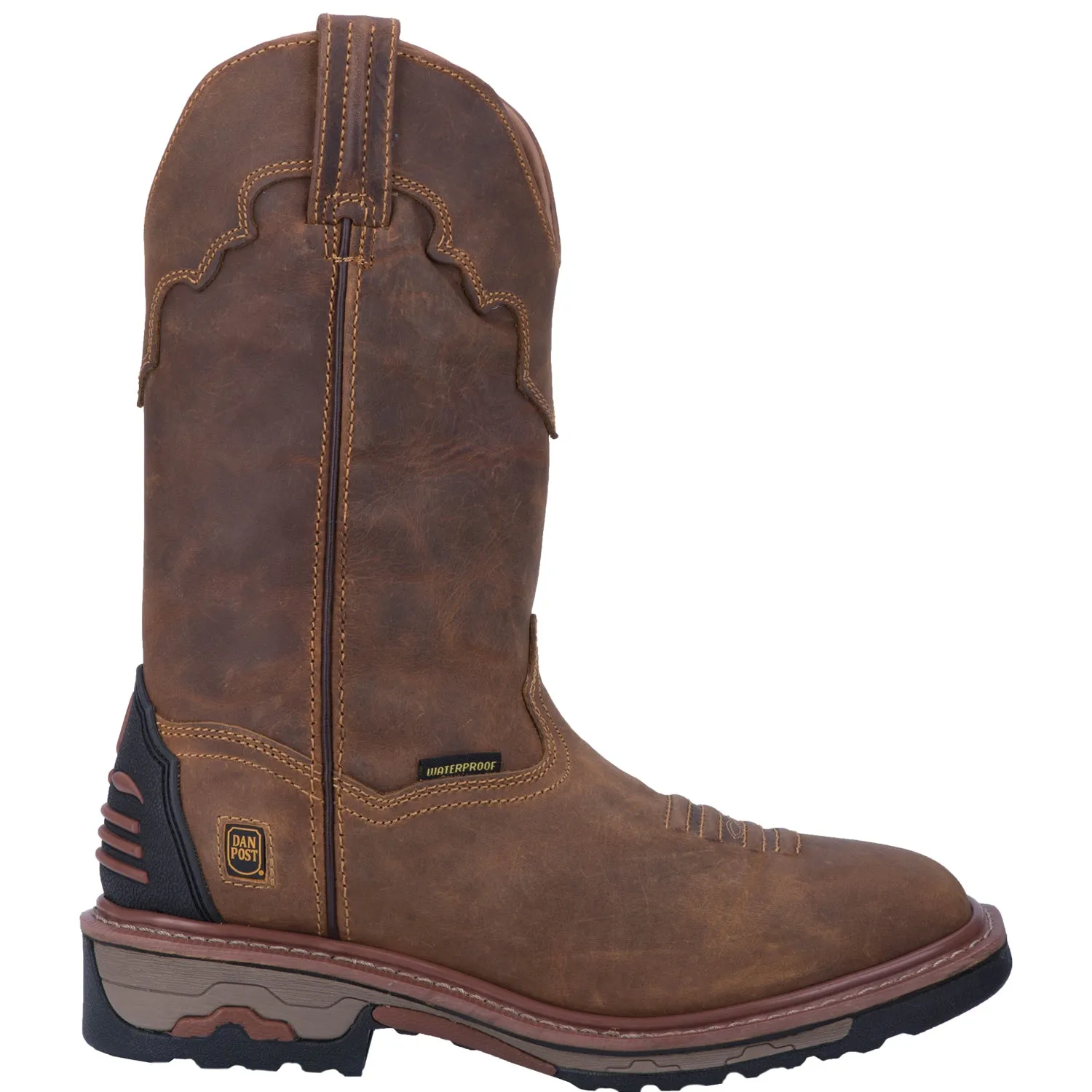 Dan Post Mens Blayde Waterproof Cowboy Boots Leather Saddle Tan