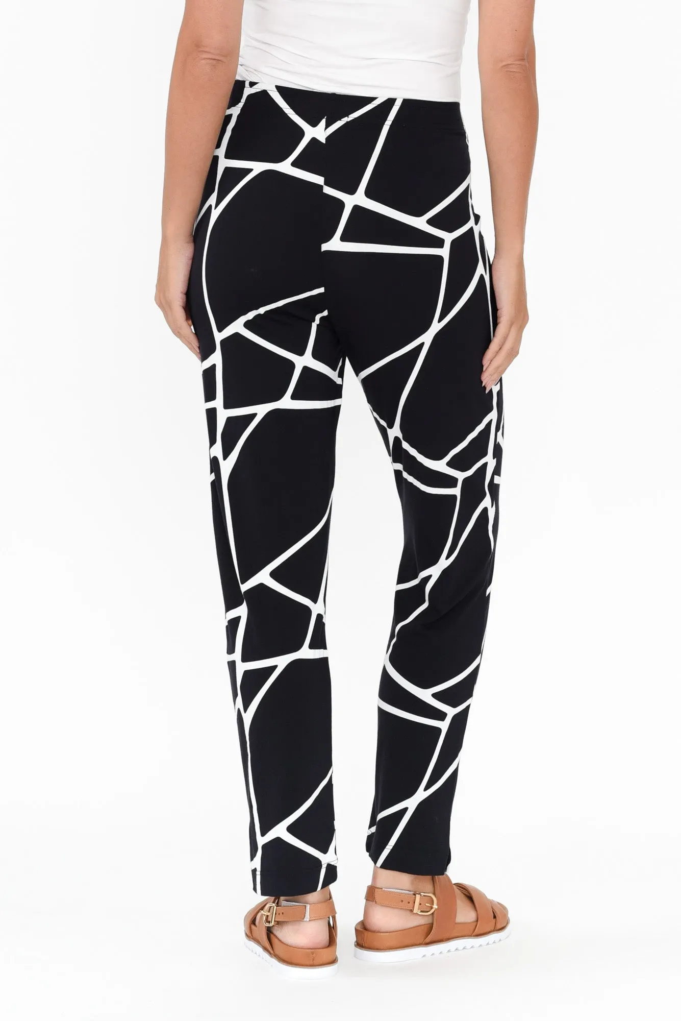 Dana Navy Marble Micro Modal Pants