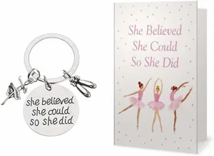 Dance Charm Keychain & Card Gift Set