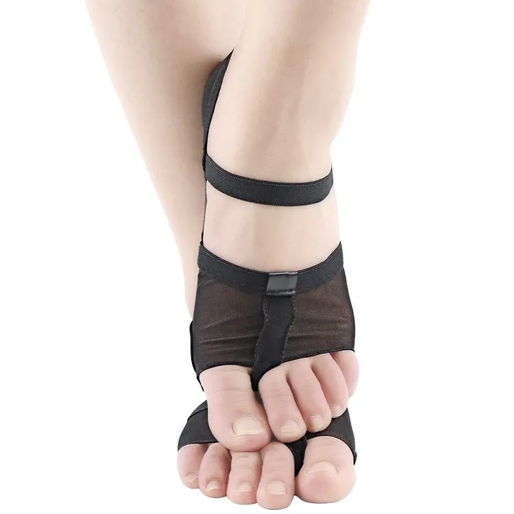 Dance Practice Shoes Soft-Soled Socks Gymnastics Foot Cover Semi-Truncated Foot Cover, Size: M (36-37)(Black)